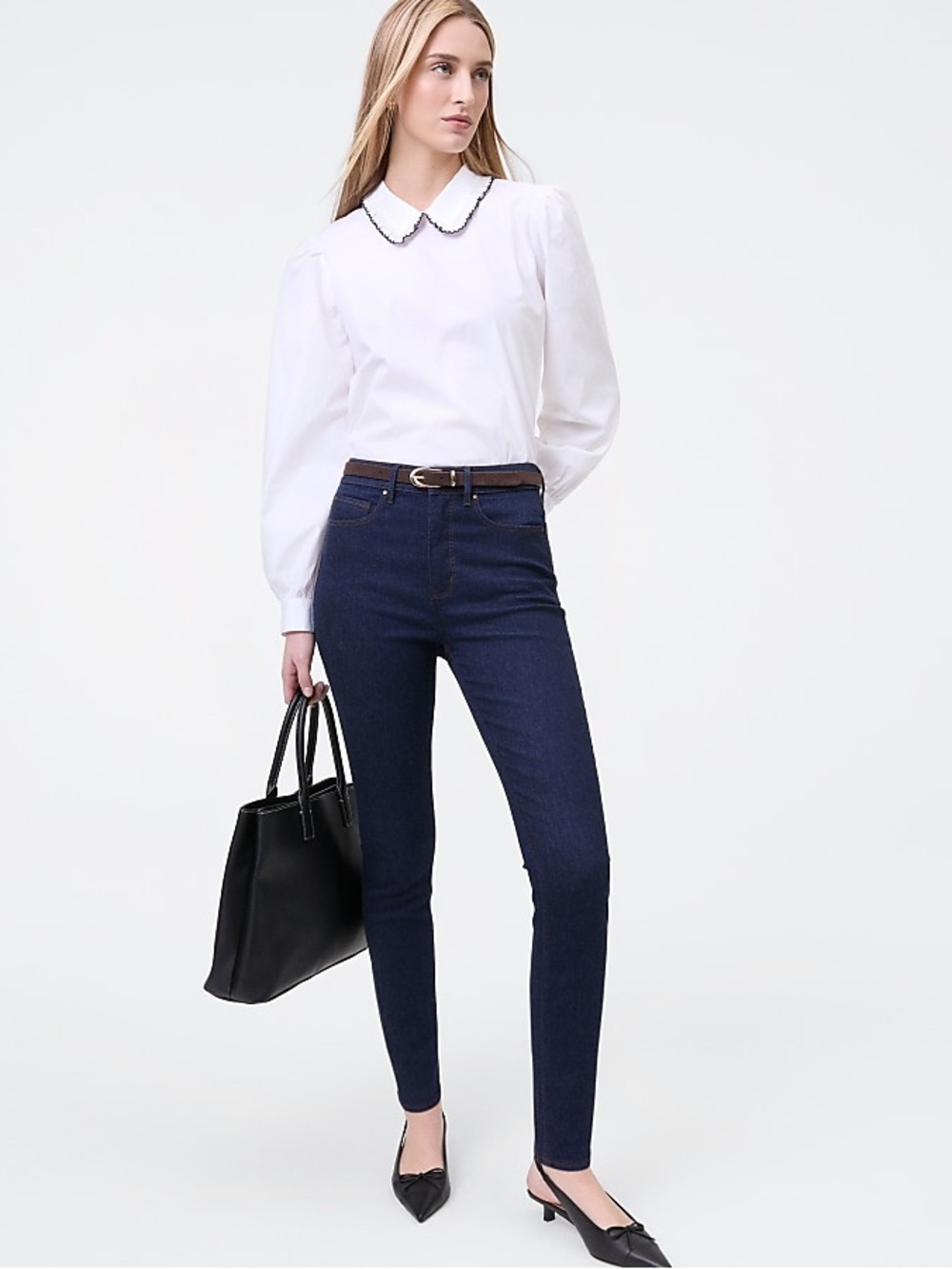 Ann Taylor Dark Indigo High-Rise Skinny Jeans